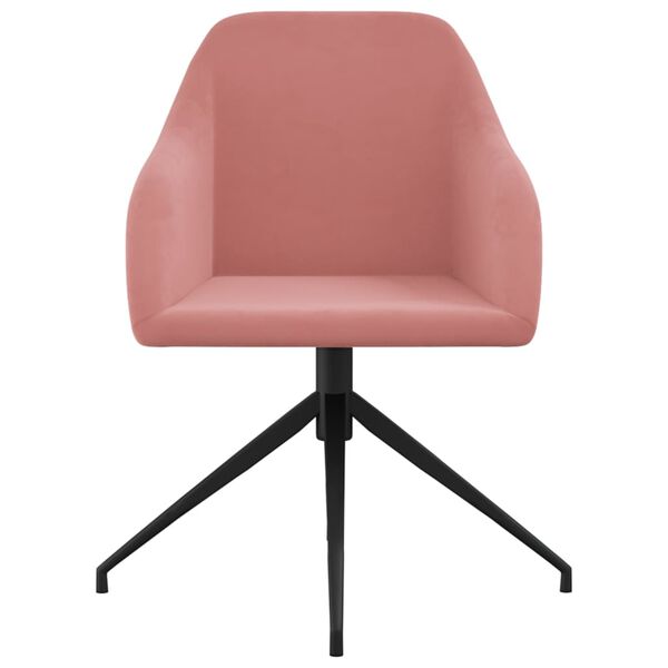 vidaXL Chaises &agrave; manger lot de 2 Rose Velours