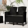 vidaXL Banc de jardin 2 places avec coussins Rotin PP Graphite