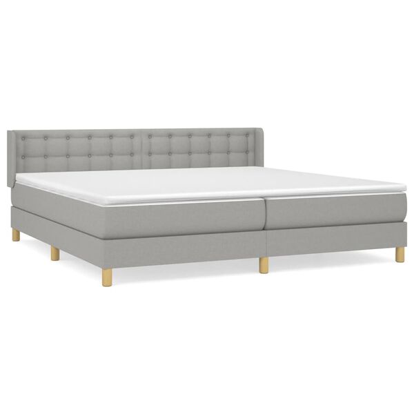 vidaXL Sommier &agrave; lattes de lit avec matelas Gris clair 160x200cm Tissu