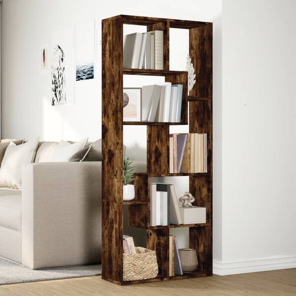 vidaXL &Eacute;tag&egrave;re s&eacute;paratrice de pi&egrave;ce ch&ecirc;ne fum&eacute; 67x25x161,5 cm