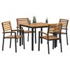 vidaXL Ensemble de salle &agrave; manger pour jardin 5 pcs Noir