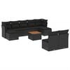 vidaXL Salon de jardin 10 pcs avec coussins noir r&eacute;sine tress&eacute;e