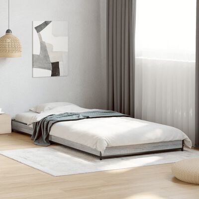 vidaXL Cadre de lit sans matelas sonoma gris 100x200 cm