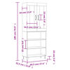 vidaXL Buffet haut Blanc 69,5x34x180 cm Bois d'ing&eacute;nierie