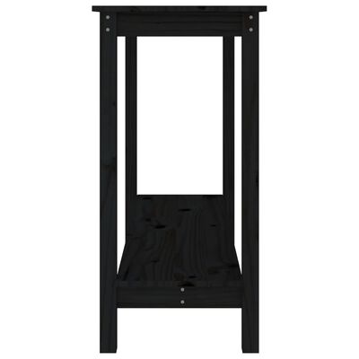 vidaXL Table console Noir 110x40x80 cm Bois massif de pin