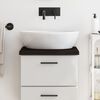 vidaXL Comptoir de salle de bain marron fonc&eacute; bois massif trait&eacute;