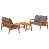 vidaXL Ensemble bistrot avec coussin 3 pcs Marron Bois d'Acacia Massif