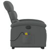 vidaXL Fauteuil inclinable de massage &eacute;lectrique Gris fonc&eacute; Tissu