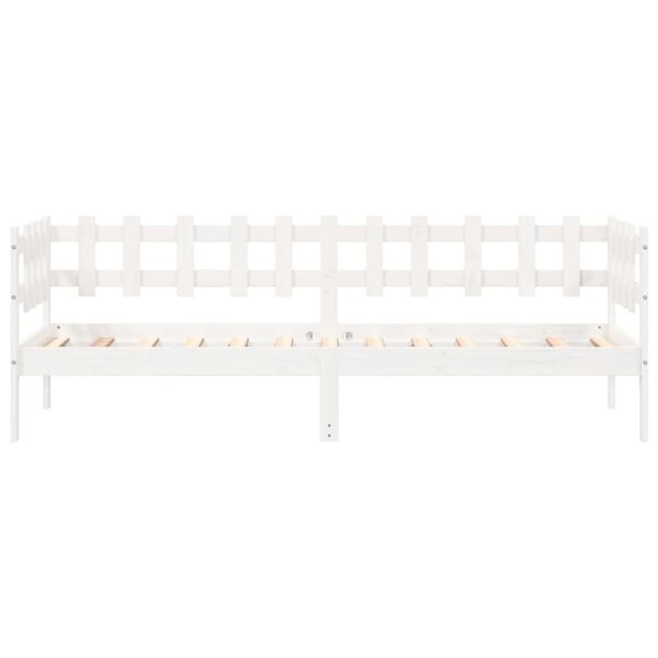 vidaXL Lit de jour sans matelas blanc 90x200 cm bois de pin massif