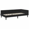 vidaXL Cadre de lit d'angle avec matelas Autre 2 pcs Noir Velours