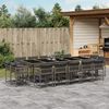 vidaXL Ensemble &agrave; manger de jardin 15 pcs coussins gris r&eacute;sine tress&eacute;e