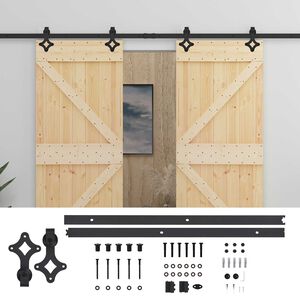 vidaXL Porte coulissante 2 pc 80 x 210 cm Bois de pin massif