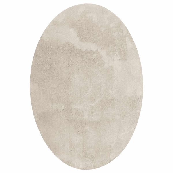 vidaXL Tapis de surface ovale HUARTE Beige 120 x 170 cm 100% Polyester