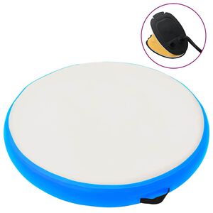 vidaXL Tapis gonflable de gymnastique avec pompe 100x100x10cm PVC Bleu