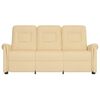 vidaXL Fauteuil de massage inclinable 3 places crème tissu microfibre
