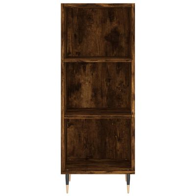 vidaXL Buffet haut Chêne fumé 34,5x34x180 cm Bois d'ingénierie