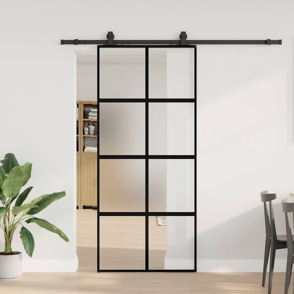 vidaXL Porte coulissante avec kit de quincaillerie noir 90x205 cm