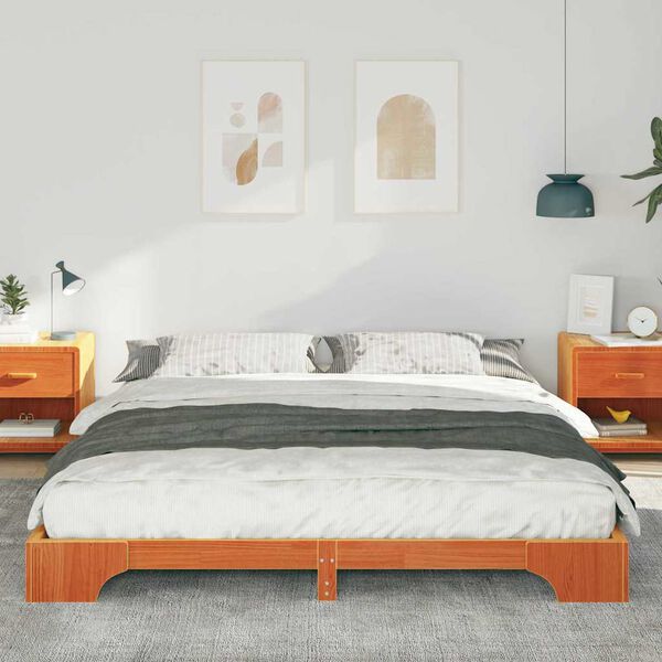 vidaXL Cadre de lit Marron 200 x 220 cm Pin massif