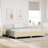 vidaXL Lit &agrave; ressorts avec matelas Cr&egrave;me 200 x 200 cm tissu