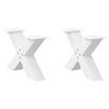 vidaXL Pieds de table basse en forme de X, 2 pi&egrave;ces, blanc, 50 x (30-31) cm, acier