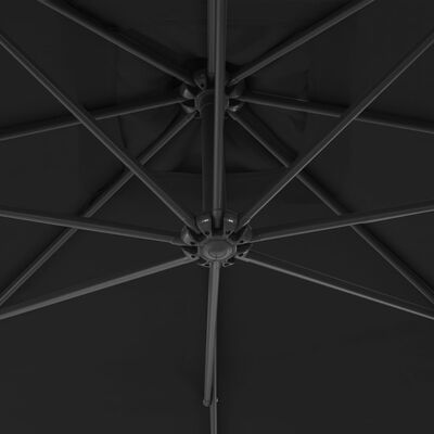 vidaXL Parasol déporté avec mât en acier 300 cm Noir