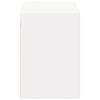 vidaXL Meuble TV mural avec lumi&egrave;res LED blanc 100x31x45 cm