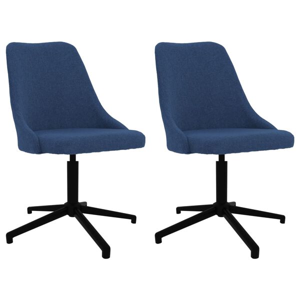 vidaXL Chaises pivotantes &agrave; manger lot de 2 bleu tissu