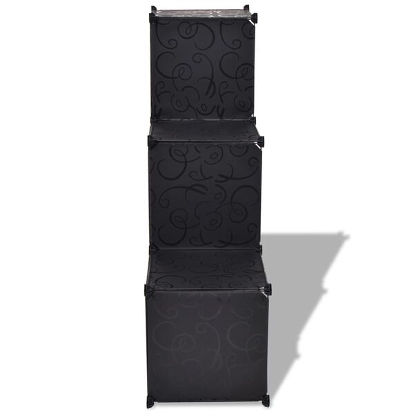 vidaXL Organisateur de rangement cube avec 6 compartiments Noir
