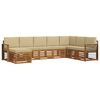vidaXL Ensemble de canap&eacute;s d'ext&eacute;rieur 8 pcs Naturel et Beige