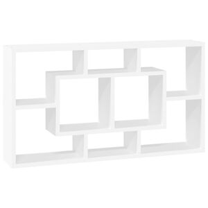 vidaXL &Eacute;tag&egrave;re murale 8 compartiments Blanc brillant