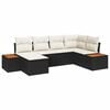 vidaXL Ensemble de canap&eacute; de jardin 6 pc Noir polyrotin
