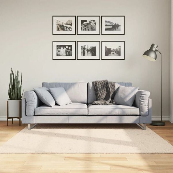 vidaXL Tapis HUARTE &agrave; poils courts doux et lavable beige 160x160 cm