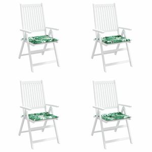 vidaXL Coussins de chaise 4 pc Tissu Oxford Motif de feuille