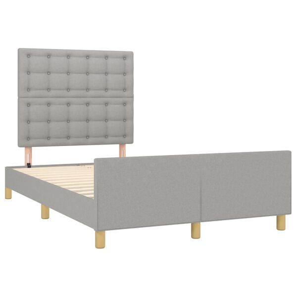 vidaXL Cadre de lit sans matelas gris clair 120x200 cm tissu