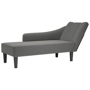 vidaXL Fauteuil long avec accoudoir droit gris fonc&eacute; tissu