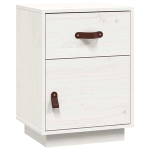 vidaXL Table de chevet Blanc 40x34x55 cm Bois de pin solide
