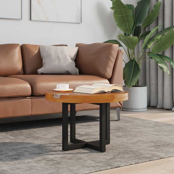 vidaXL Table basse Teck Résine 60 cm