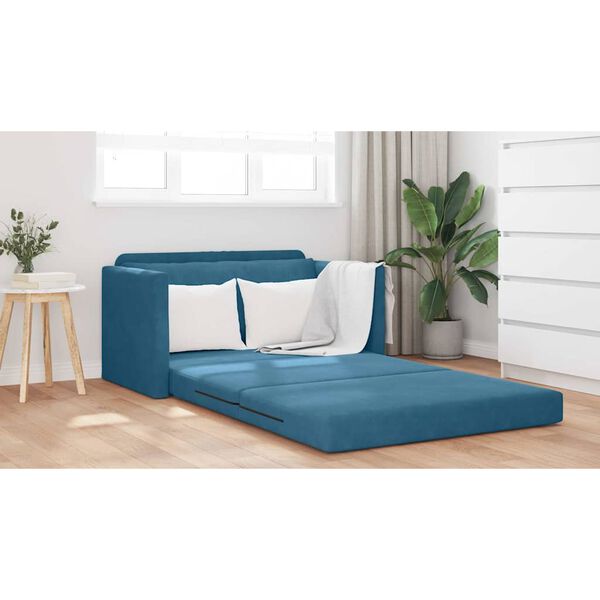 vidaXL Canap&eacute;-Lit 110cm Bleu Velours