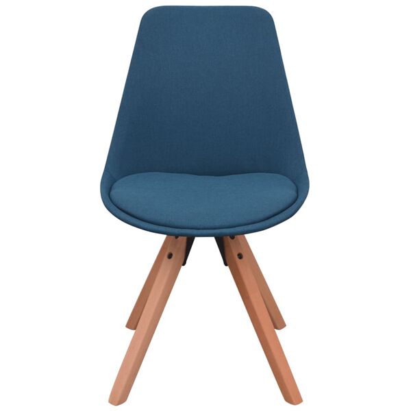 vidaXL Chaises &agrave; manger lot de 4 bleu tissu