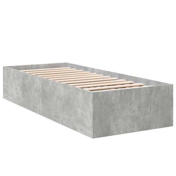vidaXL Cadre de lit sans matelas gris b&eacute;ton 75x190 cm