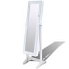 Armoire &agrave; bijoux sur pied avec miroir et &eacute;clairage LED