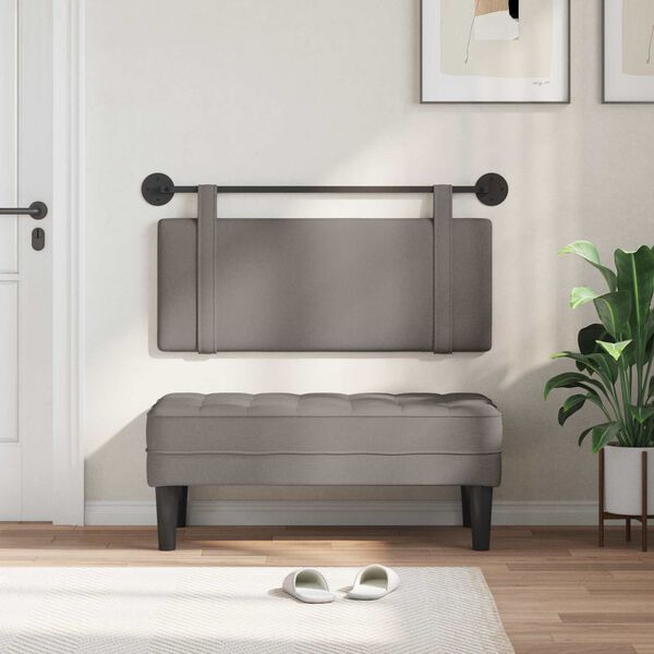 vidaXL T&ecirc;te de lit suspendue Montage mural Taupe 110 x 55 x 5 cm tissu