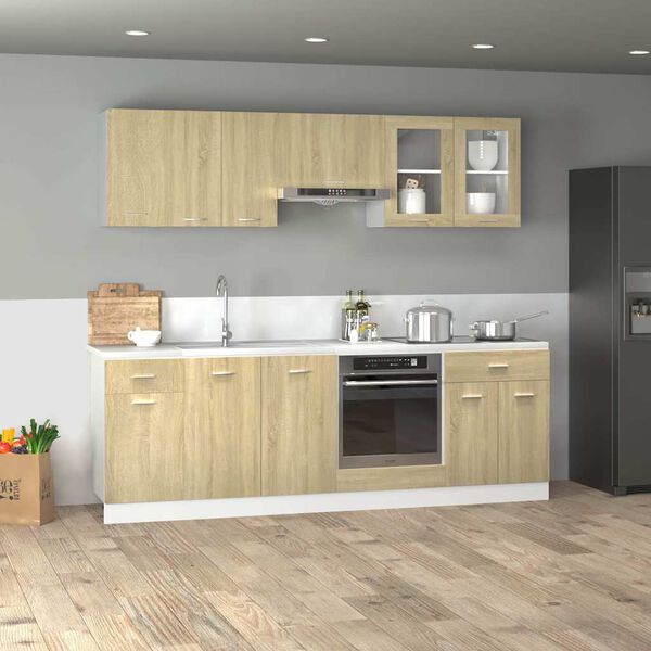 vidaXL Ensemble de 8 meubles de cuisine "Lyon" en ch&ecirc;ne Sonoma