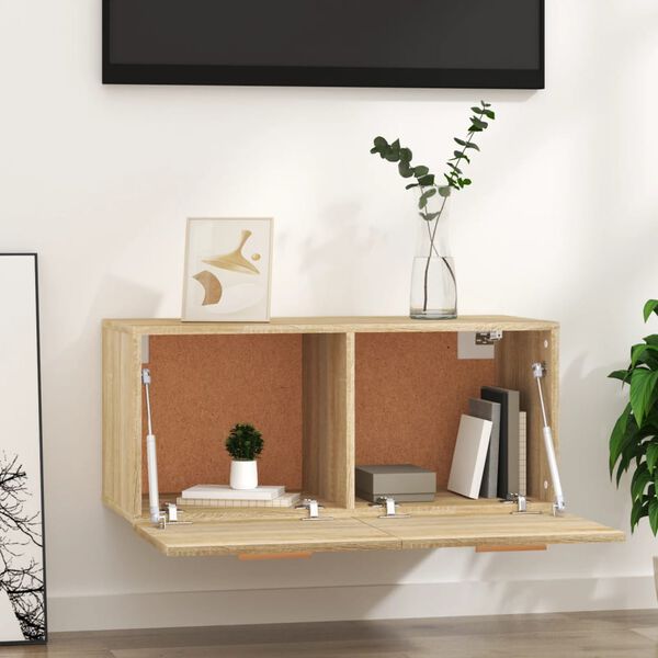 vidaXL Armoire murale Ch&ecirc;ne sonoma 80x35x36,5 cm Bois d'ing&eacute;nierie