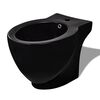 vidaXL Bidet rond &agrave; poser en c&eacute;ramique sanitaire noir