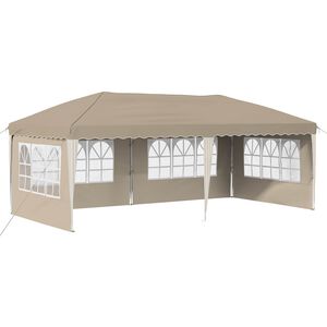 vidaXL Tente de f&ecirc;te pop-up 574 x 289 x 245 cm Cr&egrave;me
