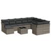 vidaXL Salon de jardin 11 pcs avec coussins gris r&eacute;sine tress&eacute;e