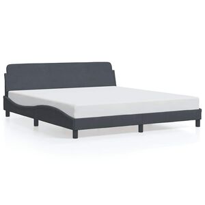 vidaXL Cadre de lit Dover gris fonc&eacute; 180x200 cm velours