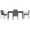 vidaXL Ensemble de salle &agrave; manger pour jardin 5 pcs Gris polyrotin