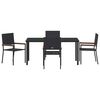 vidaXL Ensemble de salle &agrave; manger pour jardin 5 pcs Noir polyrotin